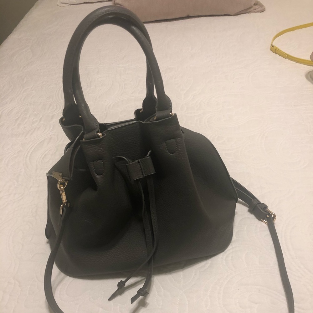 Dark gray bucket bag